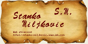 Stanko Miljković vizit kartica